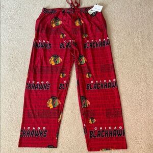 NHL Red Pajama Bottoms with Festive Design